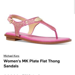 MICHAEL KORS Women's MK Plate Flat Thong Sandals